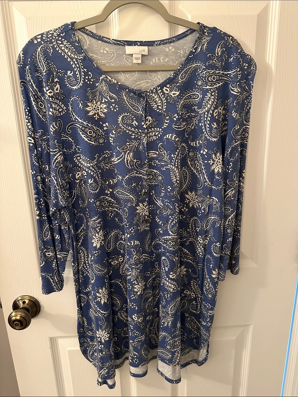 J Jill blue and white paisley tunic